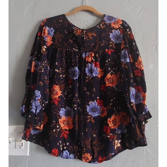 Unique Spectrum Tops Blouse Floral,crochet, 1X,Rayón,20 Inch Of Armp To Armp - Picture 3 of 10